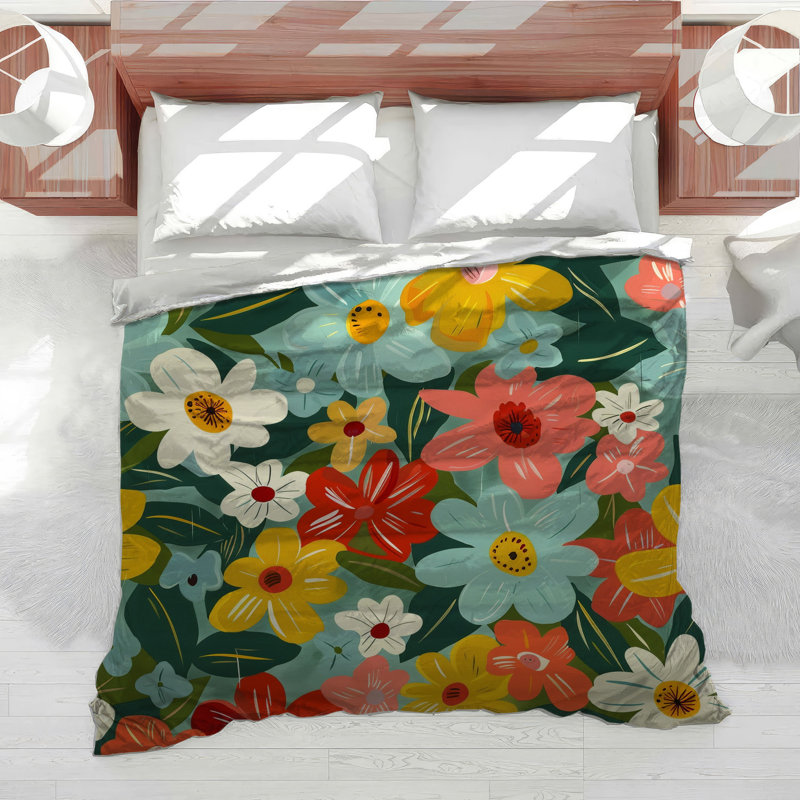 Édredon floral rétro, Édredon simple TG