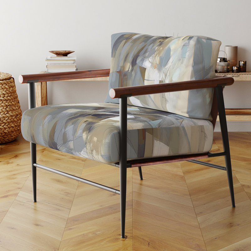 Chaise d'appoint rembourrée beige et grise, Noir