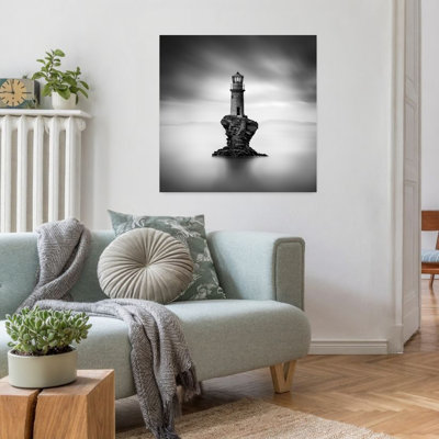 Phare sur les rochers, art mural abstrait contemporain