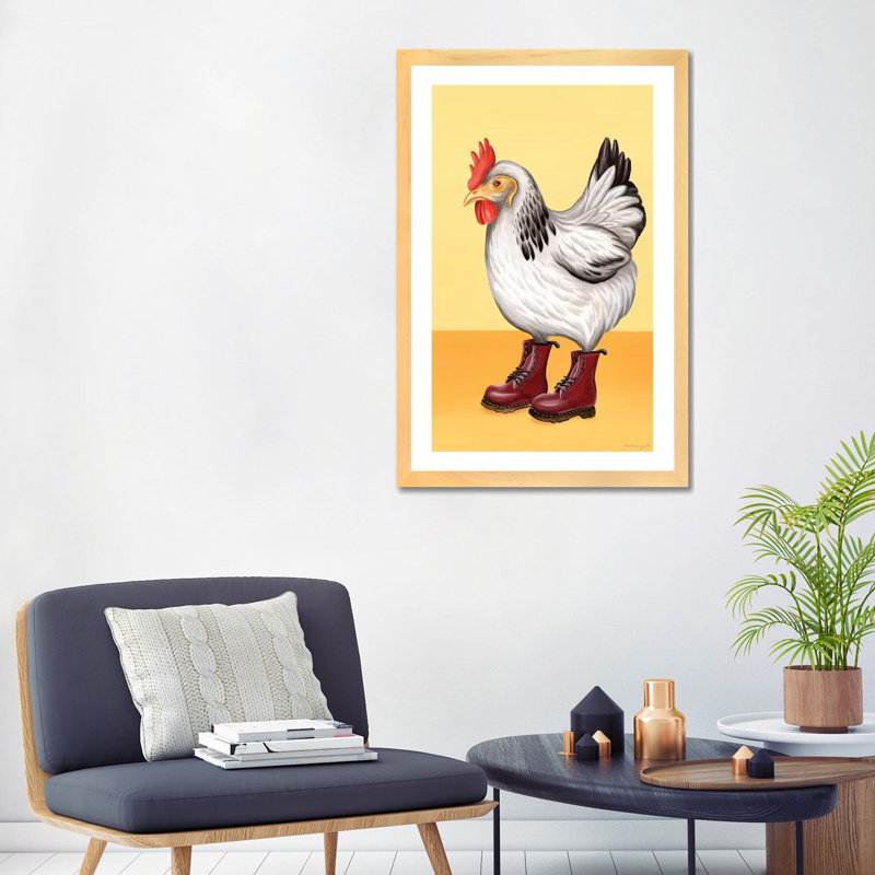 " Hen Docs " by Amélie Legault, Natural Wood Paper, White, 32'' H x 24'' W x 1'' D