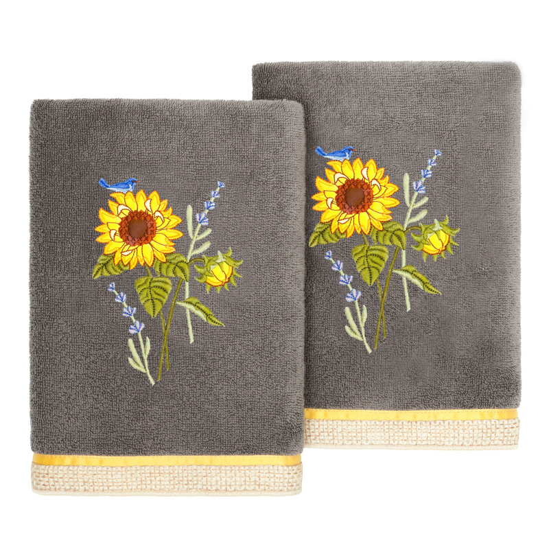 r 100% Turkish Cotton Hand Towel, Hand Towel-2Pack, Charcoal