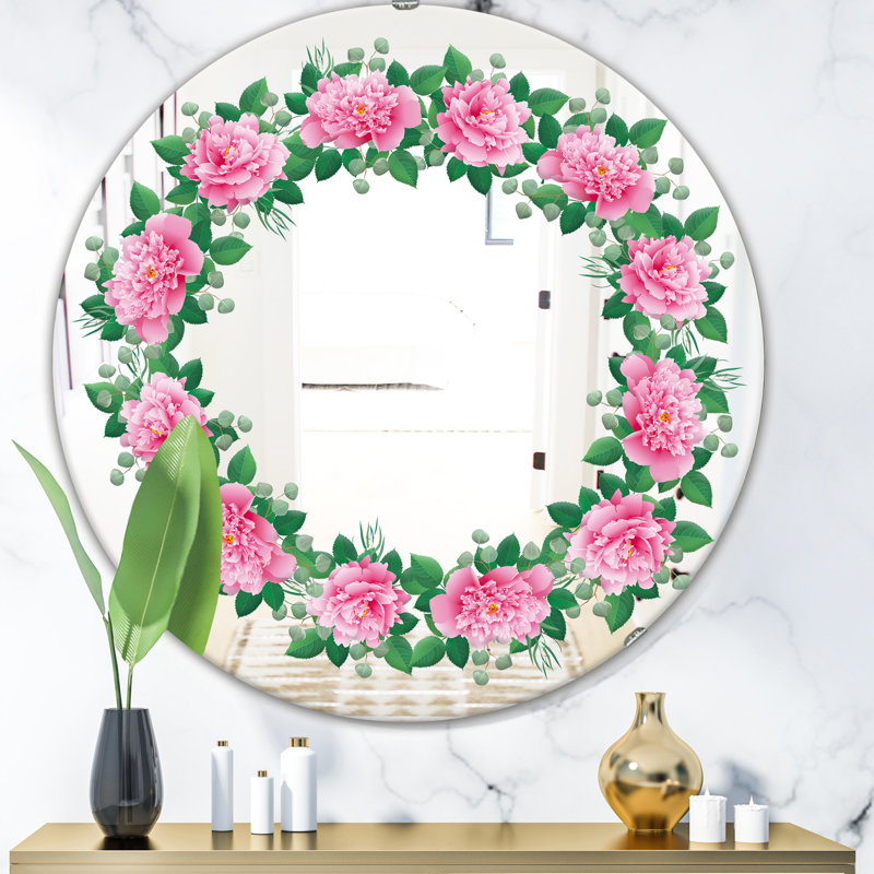 Miroir décoratif romantique, H 23,6 po x l 23,6 po