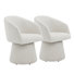 Fauteuil demi-tonneau revêtu de chenille Kyo (ensemble de 2)