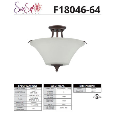 Glass Semi Flush Mount