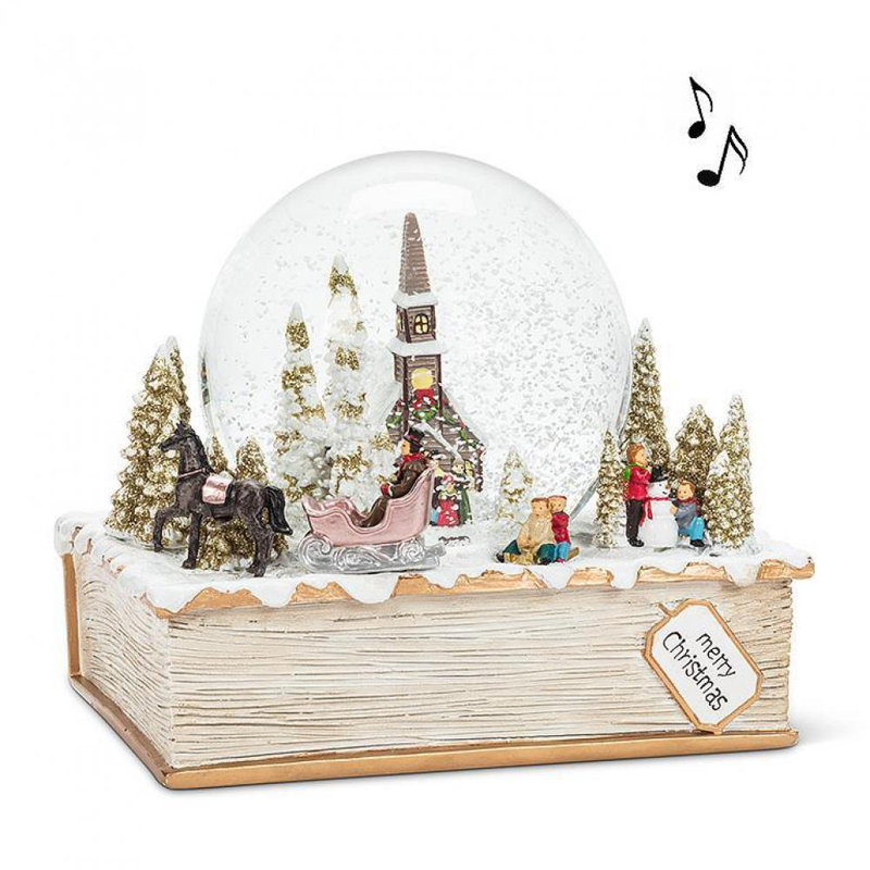 Globe à neige avec livre de contes