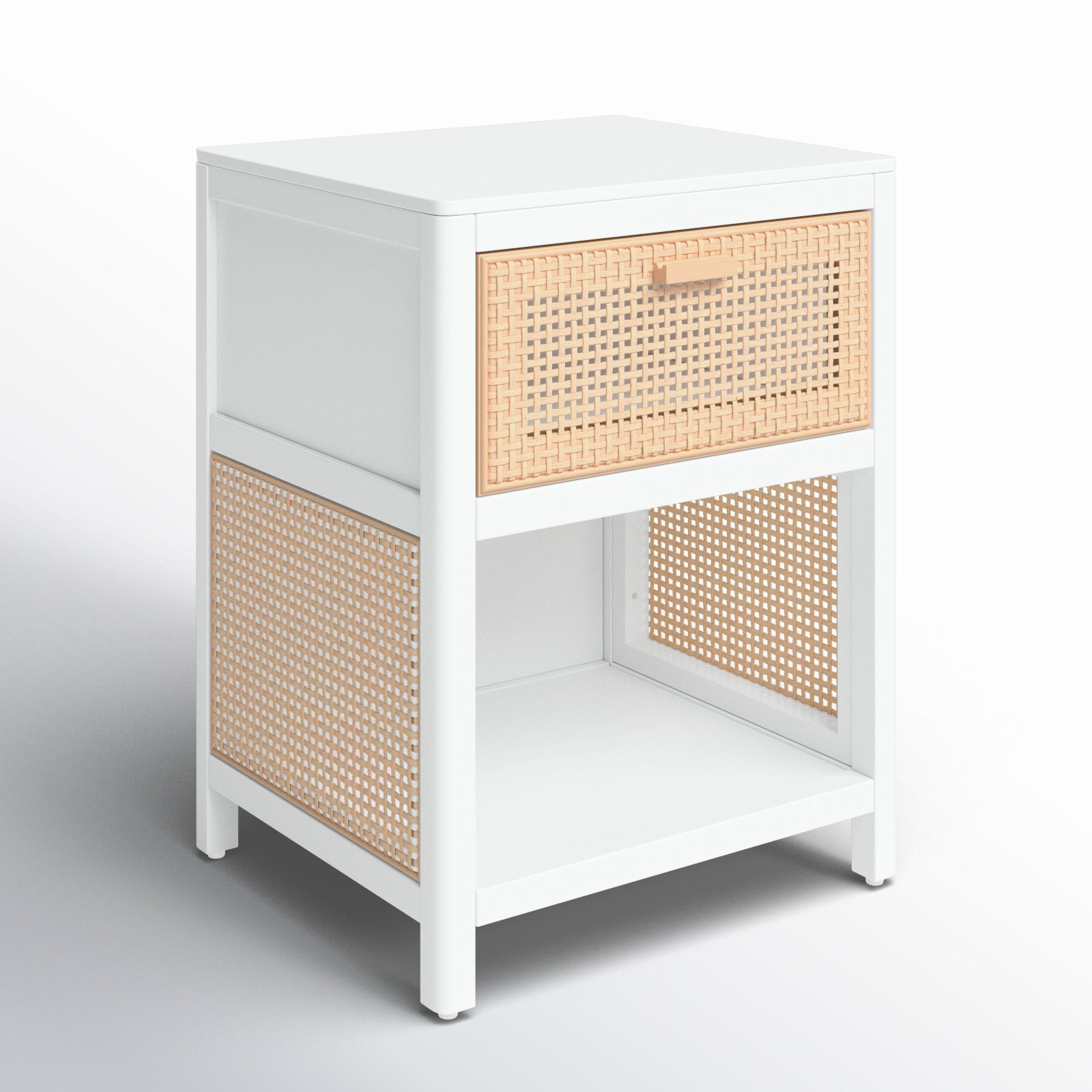 Epaulette Mahogany Nightstand, White