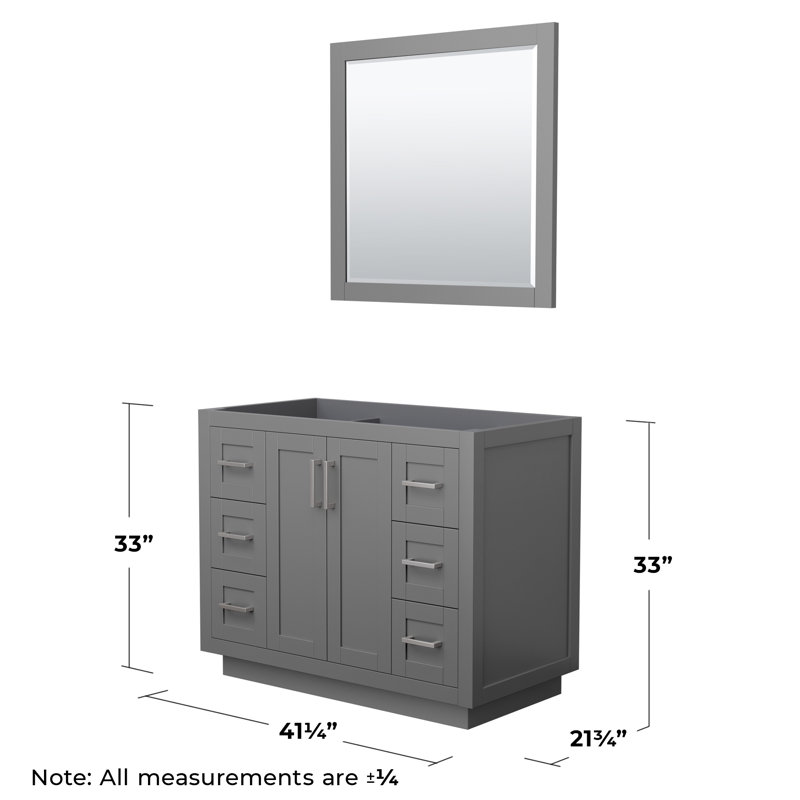 Miranda Dark Gray 41" European Shaker Single Vanity with Mirror