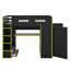 Full Size Wood Loft Bed With Desk,Wardrobe,Ample Storage Space,And RGB LED Light-1020829019
