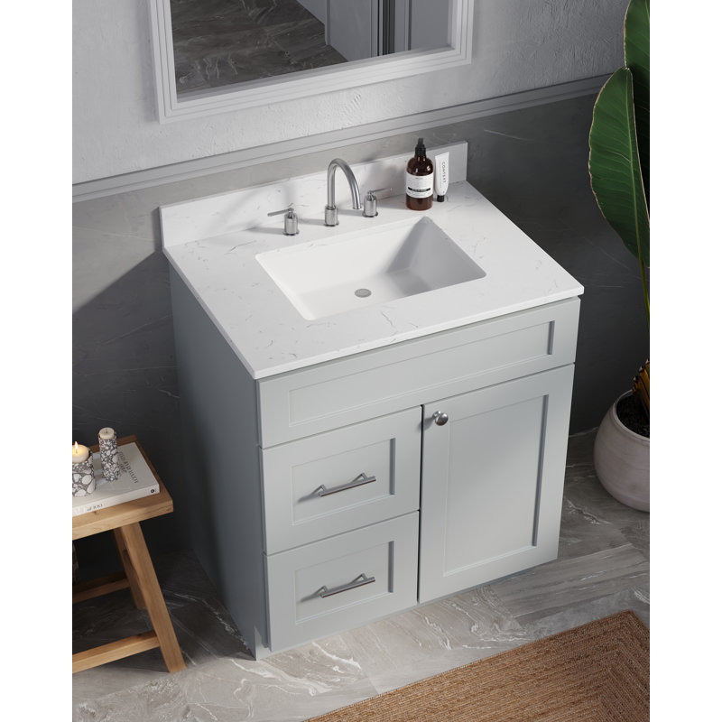 Ensemble de meuble-lavabo simple 30 po Chrisna, Gris