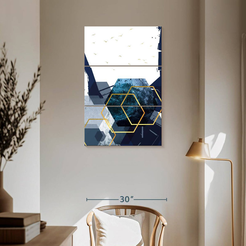 Avery Hexagon Landscape Gold II, 57" H x 36" W