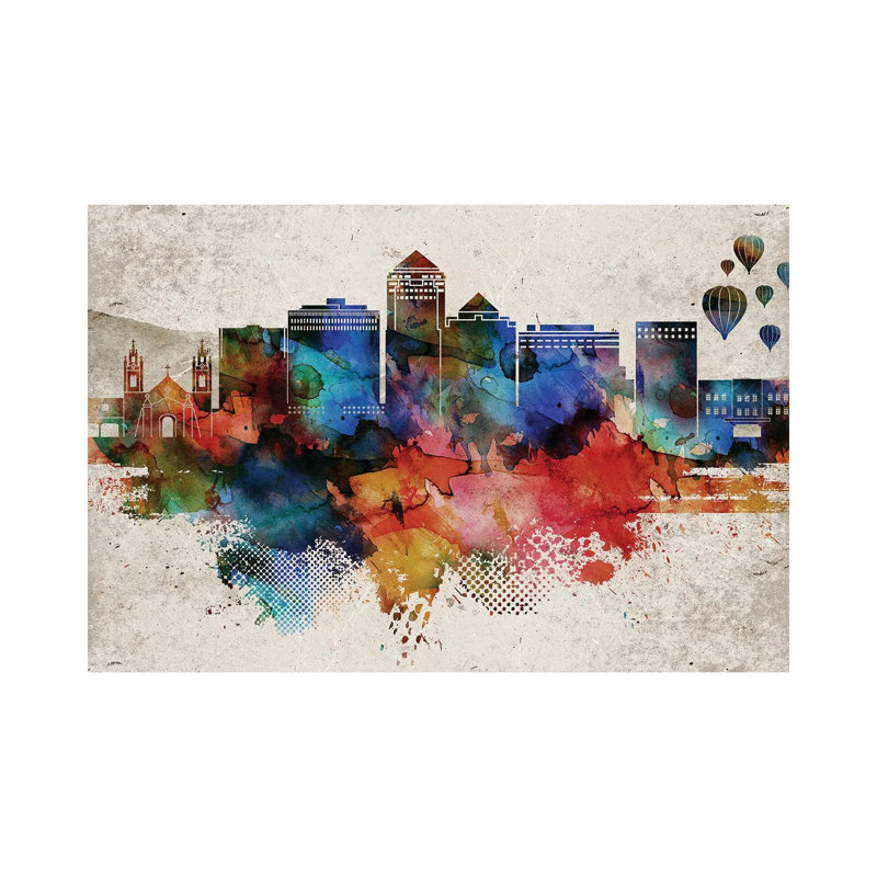 Albuquerque Abstract by WallDecorAddict - Wrapped Canvas Print, 66.04cm H x 101.6cm W x 1.9cm D
