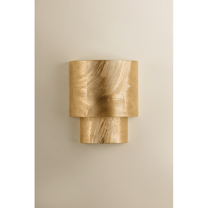 Moray Wall Sconce in Black Leaf, Gold