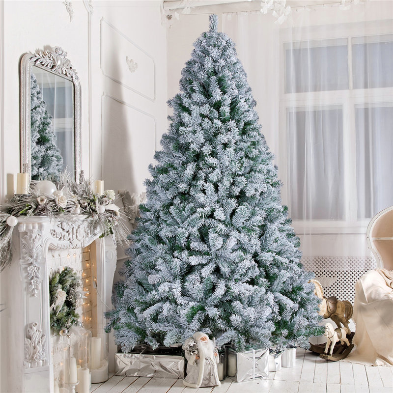 Annilee Unlit Flocked Artificial Christmas Tree, 7.5 ft