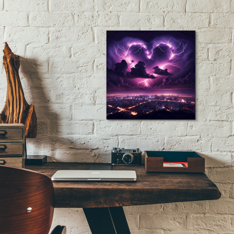  «Love Lightning» par Rey Klimt, art mural en verre acrylique, 12 po x 12 po
