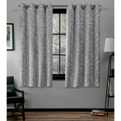 Bellicent Floral Room Darkening Thermal Grommet Curtain Panel Pair
