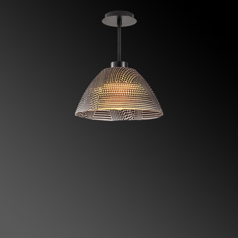 Luminaire suspendu en forme de dôme à 1 lumière Conrad