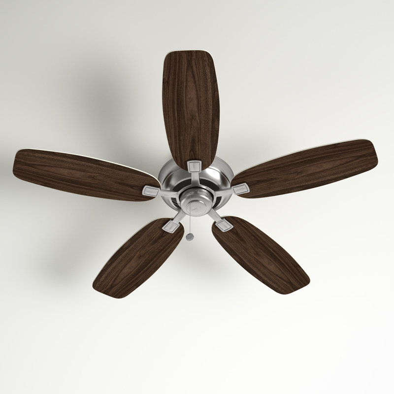 Jacobi 52'' Ceiling Fan with LED Lights, Brushed Steel with  Brown Blades