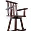 Tabouret de bar rustique - fabrication en bois de sapin, chaise avec repose-pieds, accoudoir large, tabouret de cuisine rustique, chaise de bistro haute pour salle à manger, restaurant, pub, 4 pieds, couleur brune