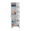 Armoire à linge miroir Urano, quatre tablettes intérieures, cinq tablettes extérieures - blanc-507946814