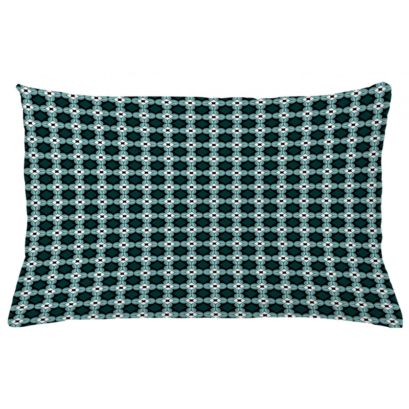 Housse de coussin lombaire géométrique intérieur/extérieur, 16 po x 26 po