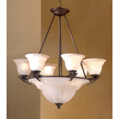 Roma 9 - Light Glass Dimmable Empire Chandelier