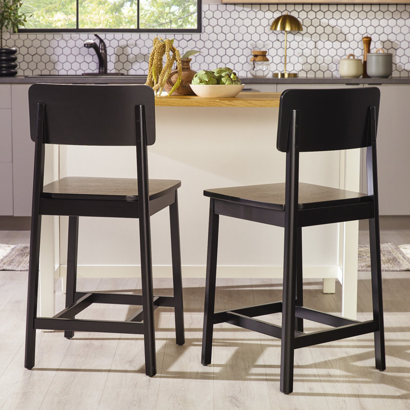 Tabouret de comptoir 23,88 po, Noir