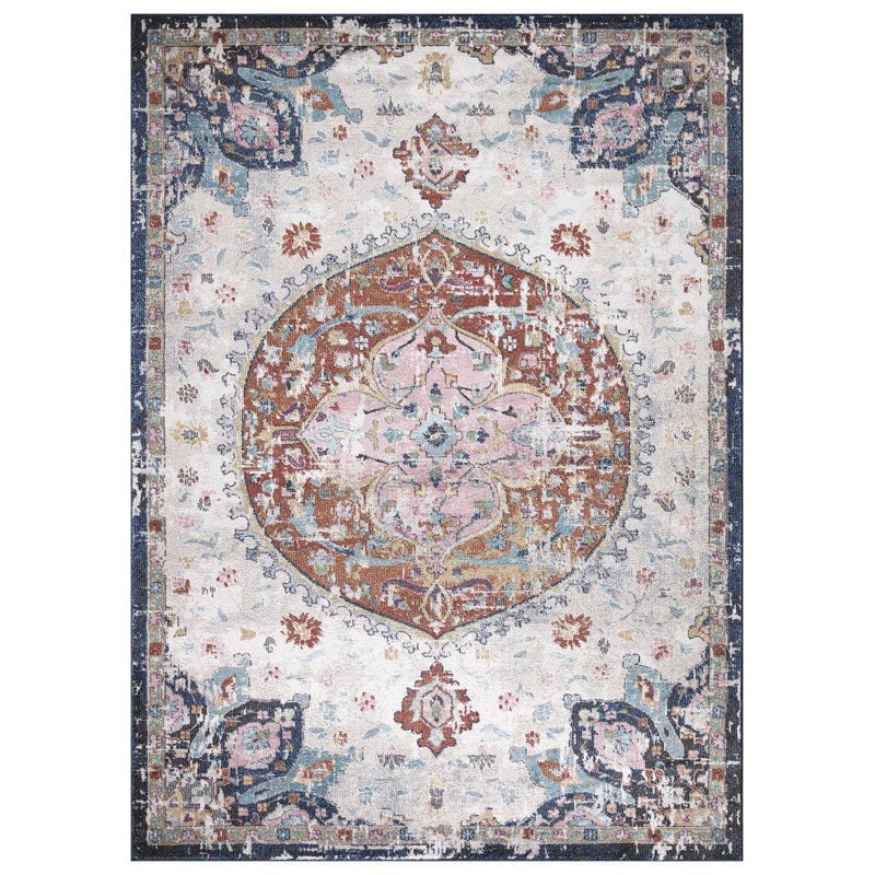 Emmajane ivoire marocain usé / fondu ivoire, Rectangle 6 pi 7 po x 9 pi 3 po