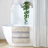 Woven Texture Stripe Bath Rug Grey 22X58