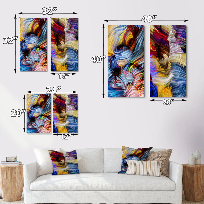 Élégance de l'art liquide - ensemble de 2 reproductions sur toile, Toile tendue, H 20 po x l 24 po x P 1 po