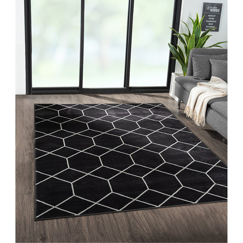 Tapis tissé à motif géométrique Trellis