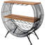 Cork Catcher Accent Table With Wine and Stemware Racks