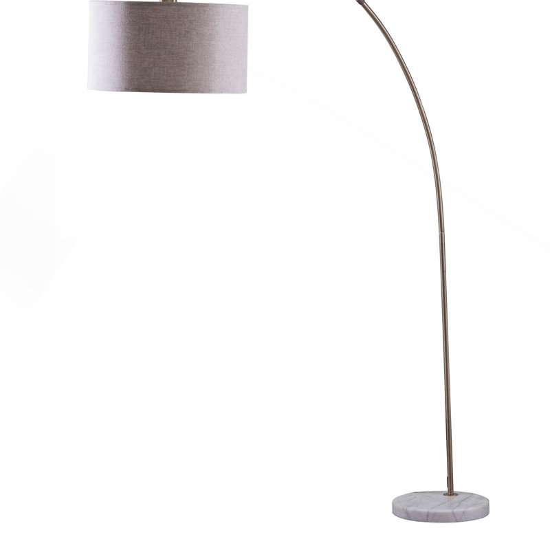 Lampe sur pied en métal 86 "Bowery", Beige, Or antique