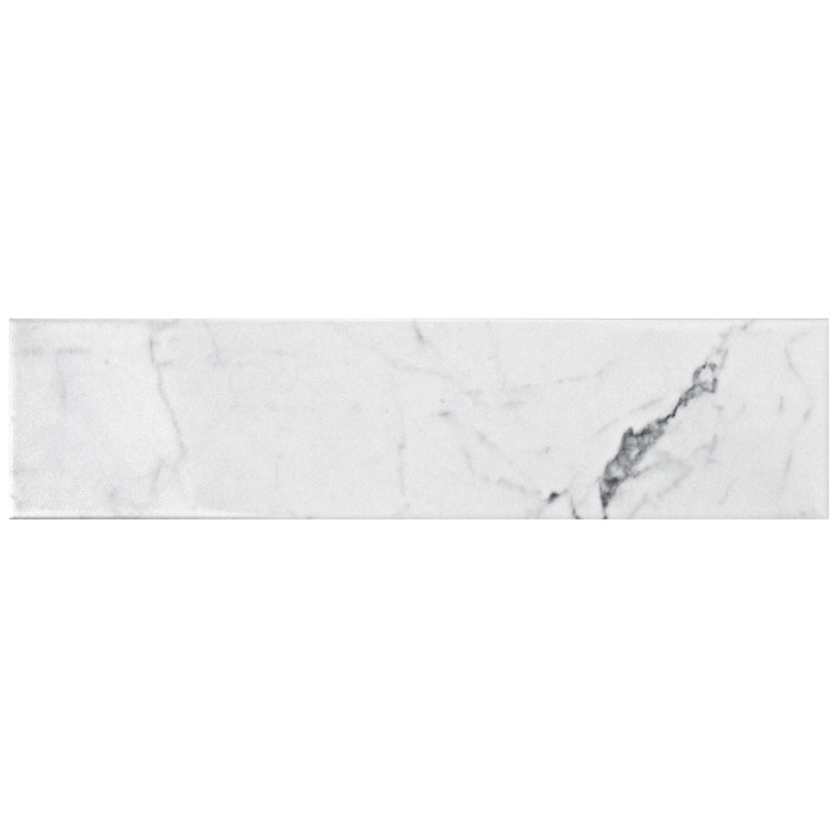 Classico Carrara 3" x 12" Ceramic Stone Look Subway Wall Tile