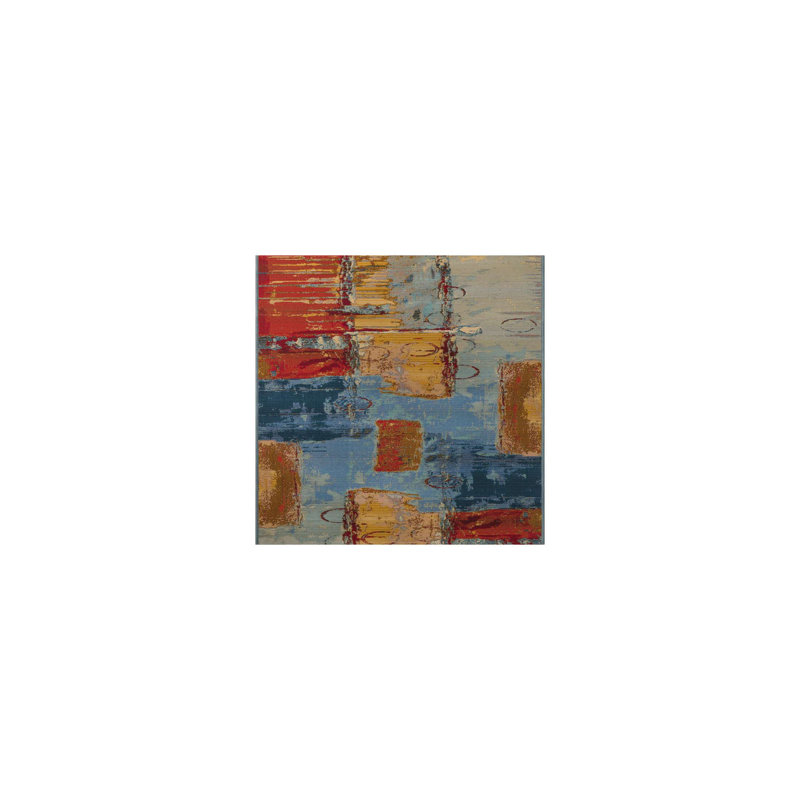 Alice Washable Abstract Indoor / Outdoor Rug, Runner 2'7" x 7'