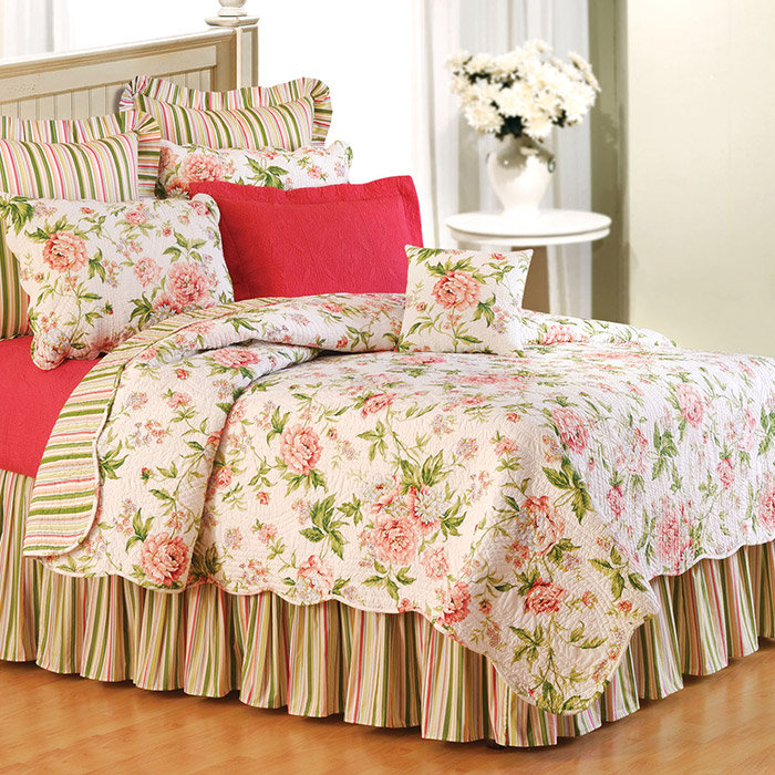 Housse de couette rose Brianna, Grand lit
