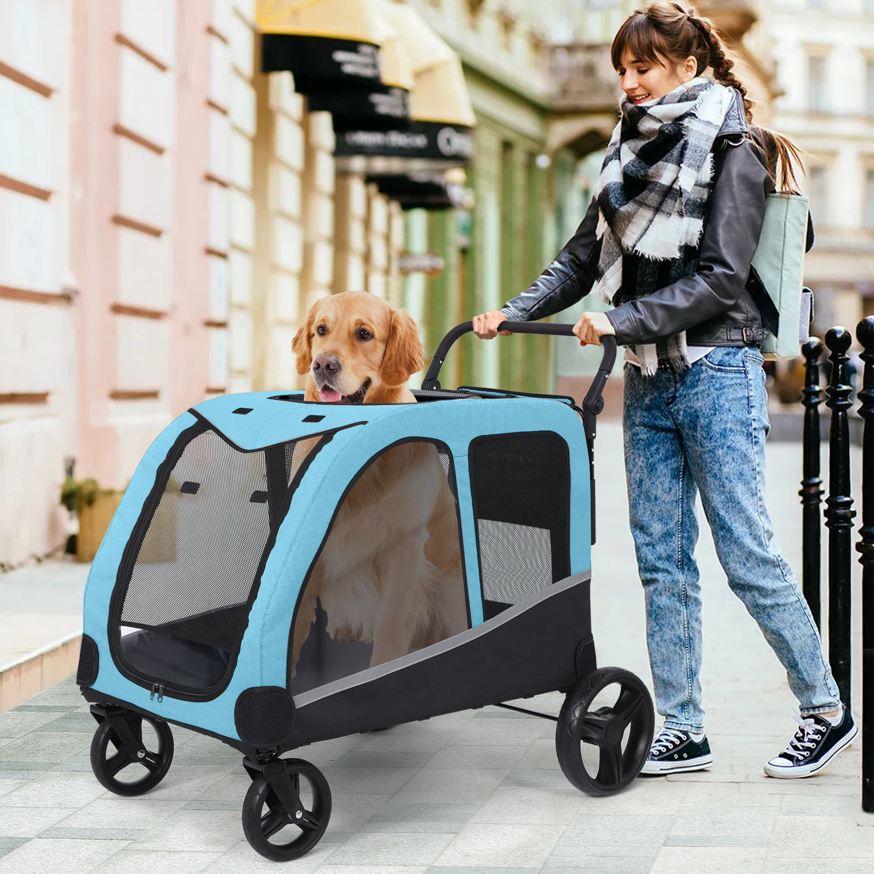 kepptory Folding Dog Stroller For Large Dogs Extra Large Pet Stroller & Reviews Wayfair