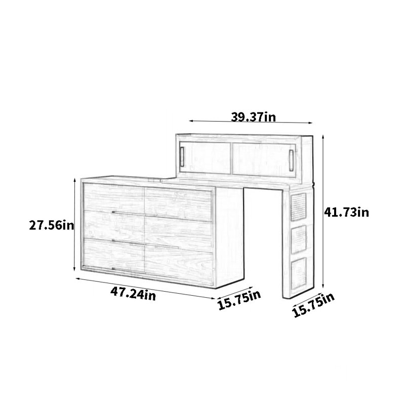Commode rétro vintage, Brun