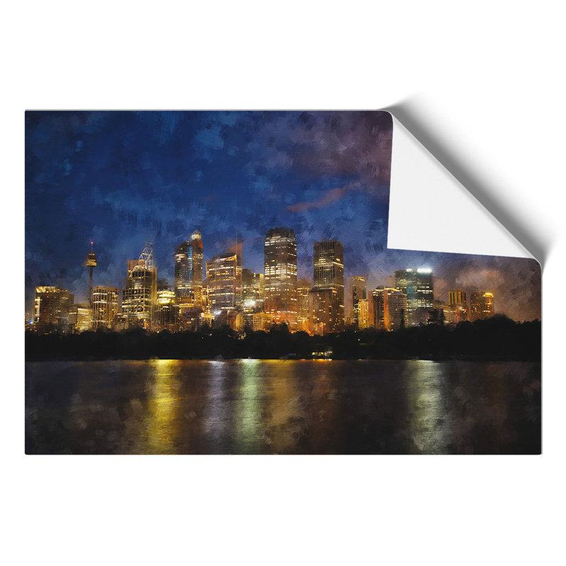 Sydney Skyline Painting - Frameless Print, 42cm H x 59cm W x 0.1cm D