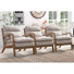 Fauteuil d'appoint rembourré en lin avec coussin lombaire 25,79 po Eimantas