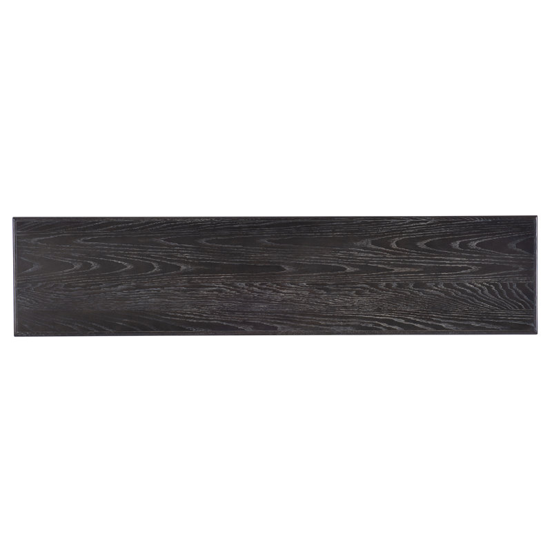 Rustic Oak and Silver Metal Arched Console with Black Finish