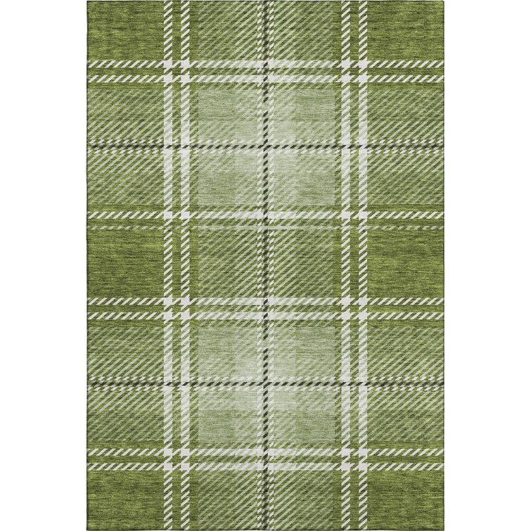Premium Machine Washable Prisco Green Rug