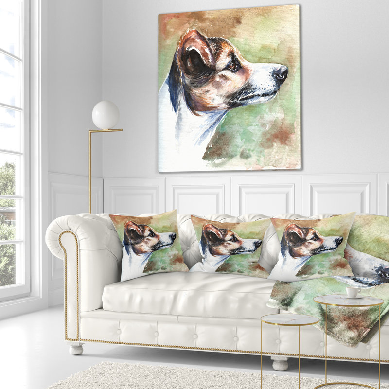 Jack Russell Terrier - coussin à imprimé animal, 16 po x 1 po, Coussin décoratif