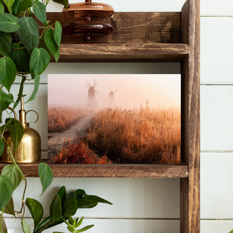 «Eom - Morning Mist Abstract Contemporary Landscape Architecture», art mural, H 12 po x l 18 po