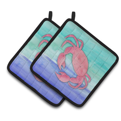 Cuisinier poignée aquarelle crabe caroline