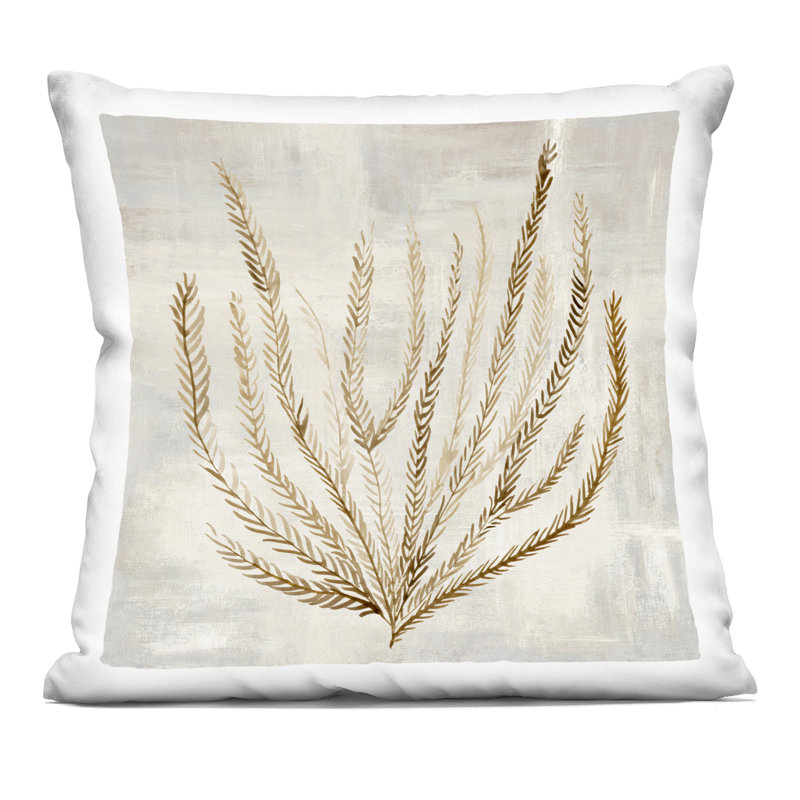 Coussin décoratif beige et corail imprimé par Hannah Dawson, Nautique 3