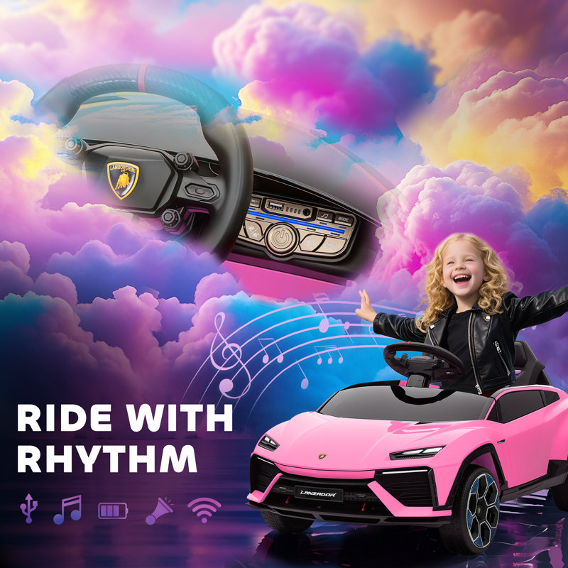 HOMCOM Battery Powered Ride On, Pink