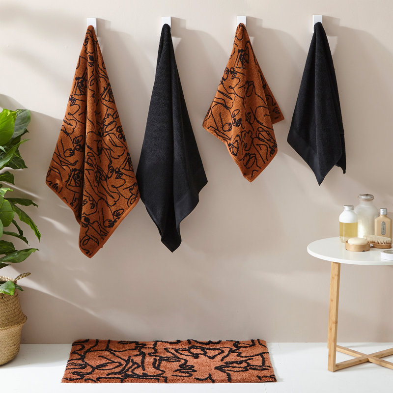 100% Cotton Midweight Jacquard Hand Towel, Pecan