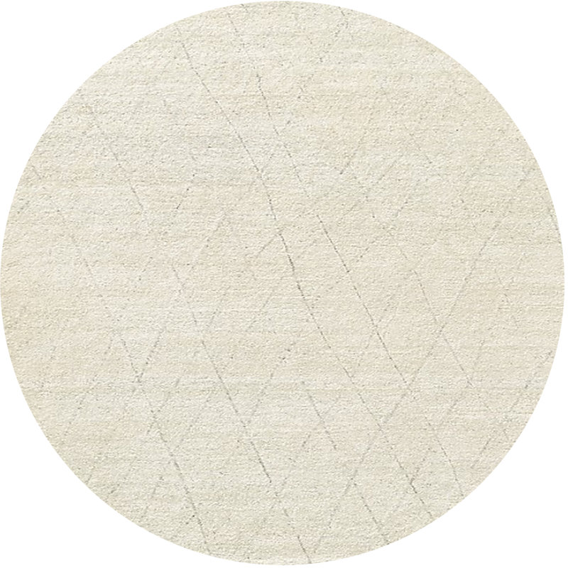 Tapis beige à motif géométrique Lowman, Rond 7 pi