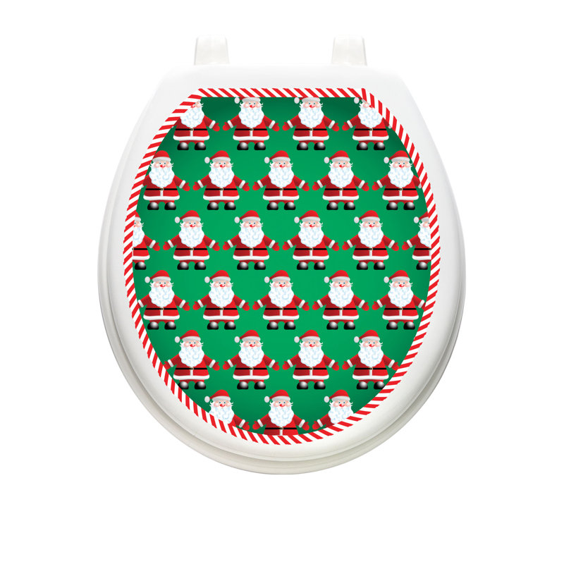 Décalcomanie de siège de toilette Santa Dance - Toile de tatoo, Rond