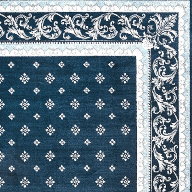 Tapis bleu marine / bleu Reilly, Rectangle 7 pi 8 po x 10 pi